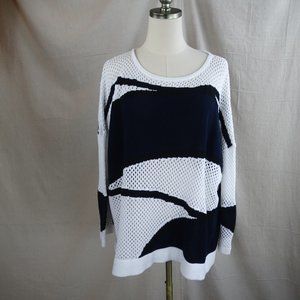 PLANET by Lauren G. Nautical Mesh Sweater